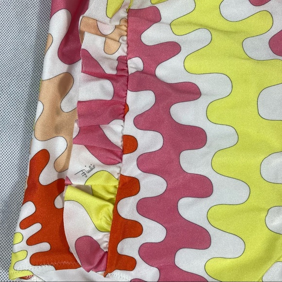 NWT Emilio Pucci Teen Girls Abstract Print Ruffle One Piece Swimsuit - Picture 13 of 17